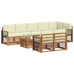 vidaXL Ensembles de canapés avec coussin 9 Pièces Naturel et Crème