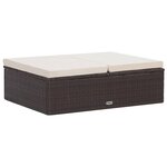 vidaXL Salon de jardin 2 Pièces avec coussins Résine tressée Marron