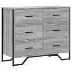 vidaXL Commode sonoma gris 91x35 5x74 5 cm bois d'ingénierie