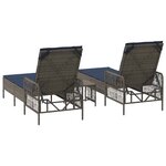 vidaXL Chaise longue avec coussin 2 Pièces Gris 35 x 35 x 32cm polyrotin