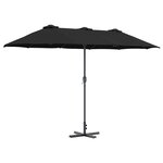 vidaXL Parasol de jardin Noir 370 x 197 x 239 cm