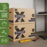 Pack and Move - Lot de 10 Cartons Déménagement X Strong - 60 x 40 x 40 cm - Charge 40 kg - Extrême Résistance - Grande Capacité