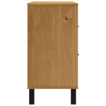 vidaXL Buffet avec porte vitrée FLAM 110x40x80 cm bois massif de pin