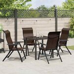 vidaXL Ensemble de salle à manger pour jardin 5 Pièces Marron Poly rotin