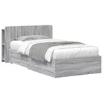 vidaXL Cadre de lit avec rangement Sonoma gris 90 x 200 cm