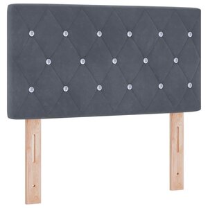 vidaXL Tête de Lit LED Argyle Manuel Gris foncé 80 cm Velours