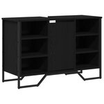 vidaXL Armoire sous lavabo Chêne noir 91x35x60 cm Bois d'ingénierie