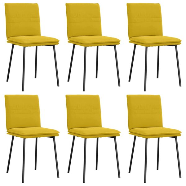 vidaXL Chaises à manger lot de 6 jaune velours