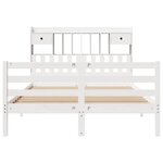 vidaXL Lit bibliothèque sans matelas blanc 140x190 cm bois pin massif