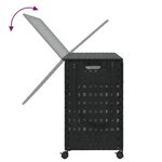 vidaXL Panier à linge avec roulettes noir 66x35x60 cm résine tressée