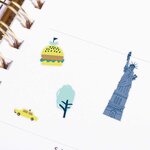 70 stickers en gel transparent New-York