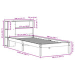 vidaXL Lit bibliothèque sans matelas 100x200 cm bois massif de pin