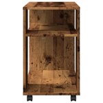 vidaXL Table d'appoint avec roues vieux bois bois d'ingénierie