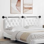 vidaXL Tête de lit suspendue Avec lumière LED Blanc Tissu