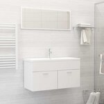 vidaXL Ensemble de meubles de salle de bain 2Pièces blanc bois ingénierie