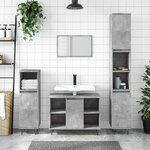 vidaXL Armoire salle de bain gris béton 80x33x60cm bois d'ingénierie