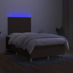 vidaXL Sommier à lattes de lit matelas et LED Marron foncé 120x200 cm