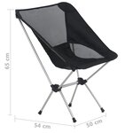 vidaXL Chaises de camping pliables et sac lot de 2 Aluminium