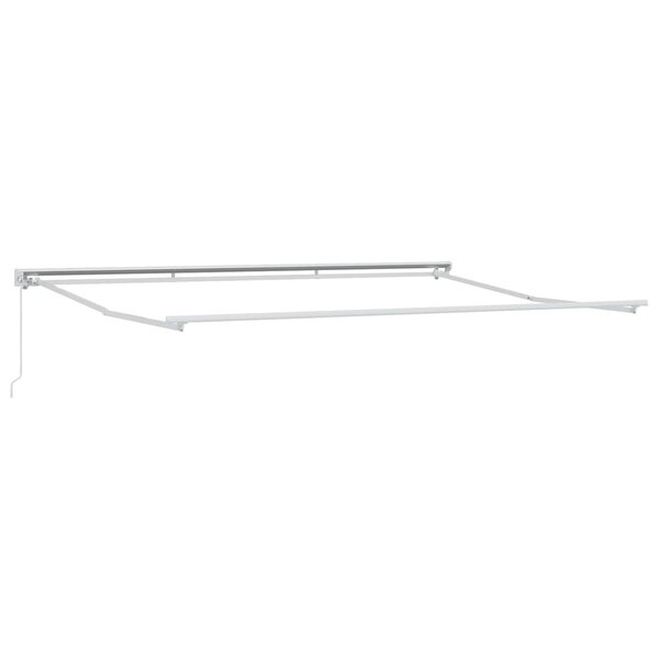 vidaXL Cadre de auvent manuel Réglable Blanc 5 × 3 5 m Acier