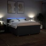 vidaXL Sommier à lattes de lit avec matelas Noir 200x200 cm Tissu