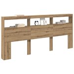 vidaXL Tête de lit Chêne artisanal 220 x 17 x 102 cm Bois d'ingénierie