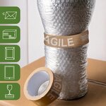 Pack and Move - Lot 12 rouleaux ruban adhésif kraft "Fragile" pour emballage et déménagement - 50 m - Qualité Premium