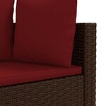 vidaXL Salon de jardin 8 Pièces avec coussins marron résine tressée