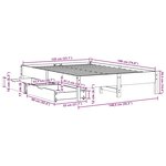 vidaXL Cadre de lit sans matelas blanc 135x190 cm bois de pin massif