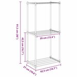 vidaXL Étagère de rangement blanc 43 x 27 x 90 cm Aluminium