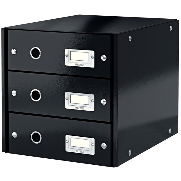 Leitz armoire à tiroirs wow noir 3 tiroirs