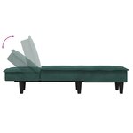 vidaXL Chaise longue vert foncé velours