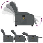 vidaXL Fauteuil de massage inclinable Gris Similicuir