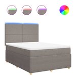 vidaXL Sommier à lattes de lit avec matelas Taupe 160x200 cm Tissu