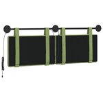 vidaXL Tête de lit suspendue Avec lumière LED Vert clair Velours