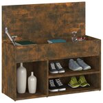 vidaXL Banc à chaussures Chêne fumé 80x30x45 cm Bois d'ingénierie