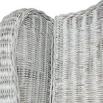 vidaXL Canapé avec coussin Gris Rotin naturel et lin