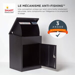 Boîte à colis moyenne 1 porte Noire à accès frontal Acier galvanisé SMART PARCEL BOX™