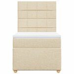 vidaXL Sommier à lattes de lit avec matelas Crème 100x200 cm Tissu