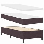vidaXL Lit à ressort LED avec matelas Marron foncé 80 x 200 cm tissu
