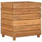 vidaXL Lit surélevé 50x40x55 cm bois de teck recyclé et acier