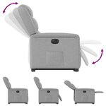 vidaXL Fauteuil inclinable électrique gris nuage tissu