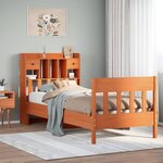 vidaXL Cadre de lit sans matelas cire marron 100x200cm bois pin massif