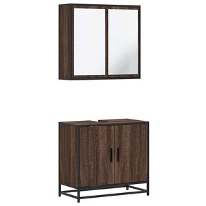 vidaXL Ensemble de meubles de salle de bain 2 Pièces Chêne marron