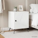 vidaXL Cabinet de chevet 2 pc Blanc brillant 43 x 34 5 x 50 cm
