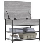vidaXL Banc à chaussures sonoma gris 70x42 5x50 cm bois d'ingénierie