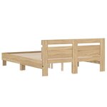 vidaXL Cadre de lit avec LED sans matelas chêne sonoma 150x200 cm
