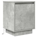VidaXL Table de chevet avec lumières LED gris béton 38x34x50 cm