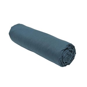 Drap housse uni paon 160 x 200+23 cm