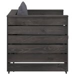 vidaXL Salon de jardin 2 Pièces avec coussins Bois imprégné de gris