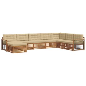 vidaXL Ensemble de canapés d'extérieur 8 Pièces Naturel et Beige